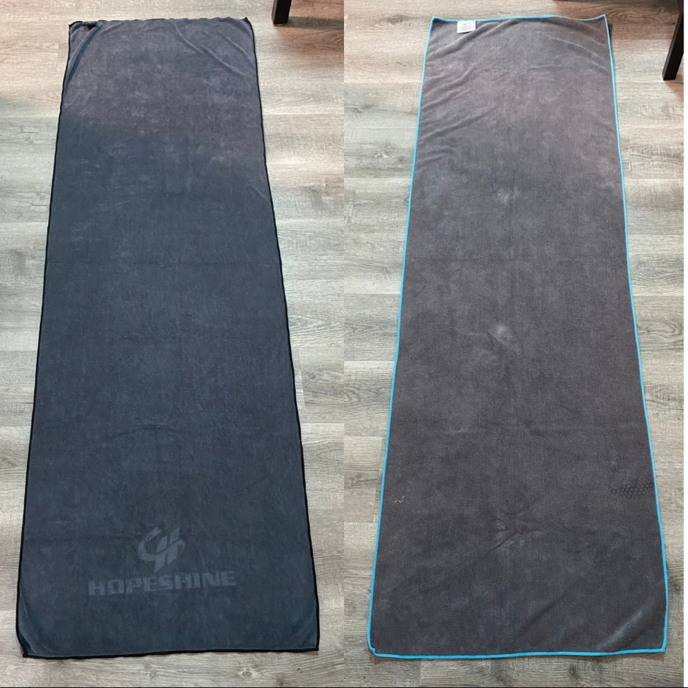 2 Hot Yoga / Pilates Towel for on top of Mats Gray